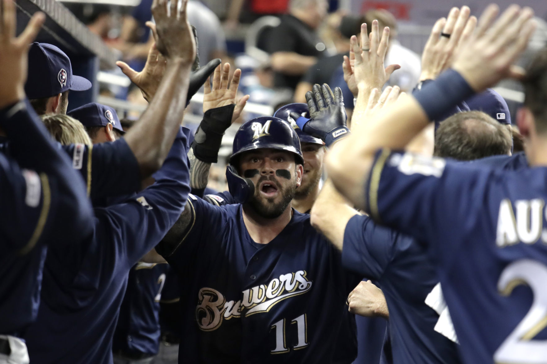 Brewers Marlins Baseball